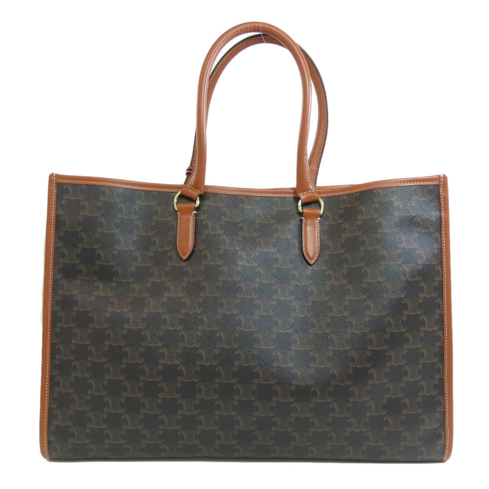 Celine bag canvas Canvas calfskin brown tote Horizontal Cabas Triomphe Brown
